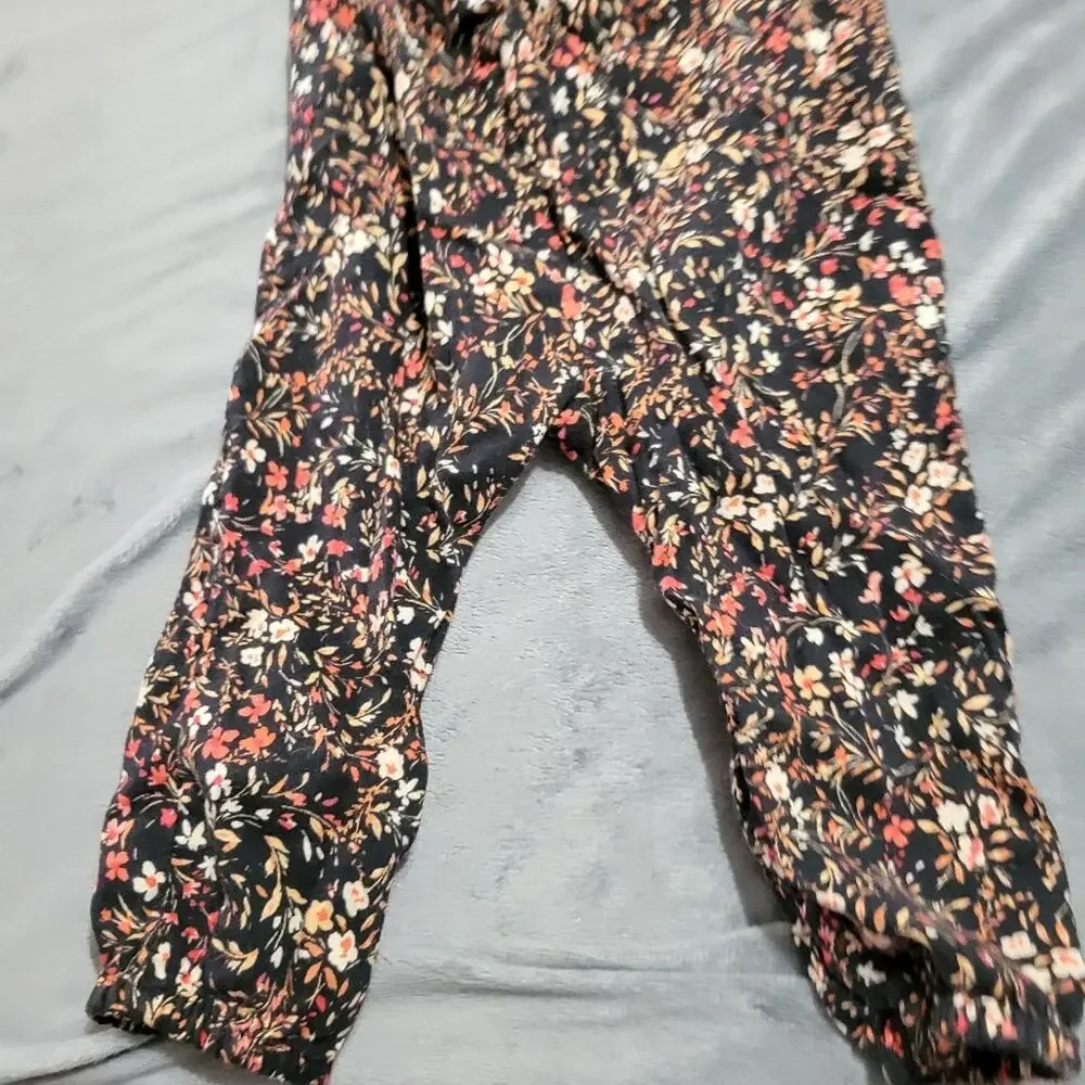 Old Navy Jumpsuits Girls Size 18 Months Black Floral Sleeveless Ruffle One Piece